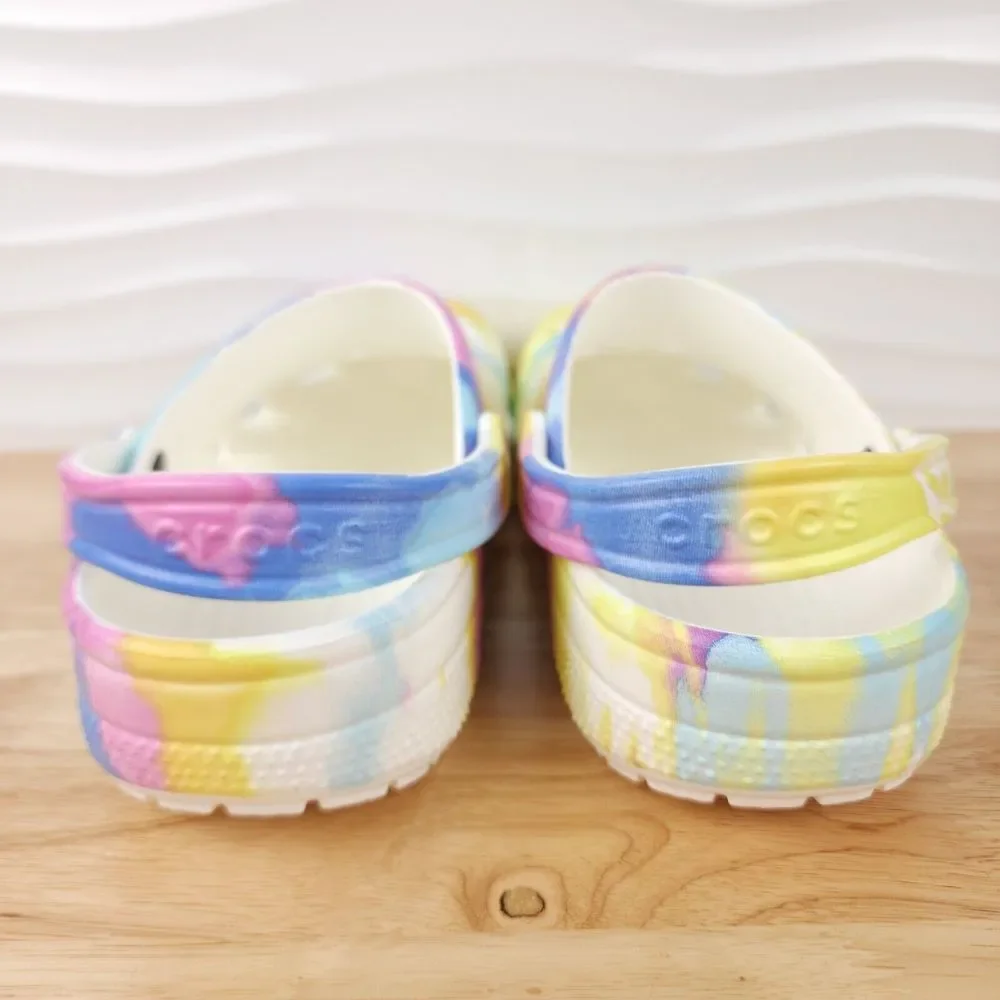 Crocs Classic Tie Dye Graphic Clogs Mens Size 10 Womens Size 12‎ Slip On Shoes